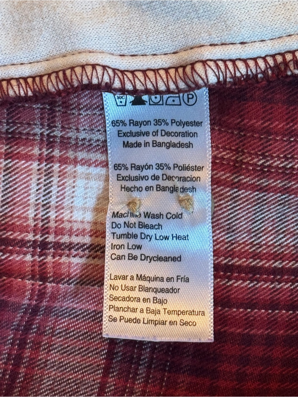 JACHS GIRLFRIEND Red Plaid Flannel medium euc - Picture 7 of 7